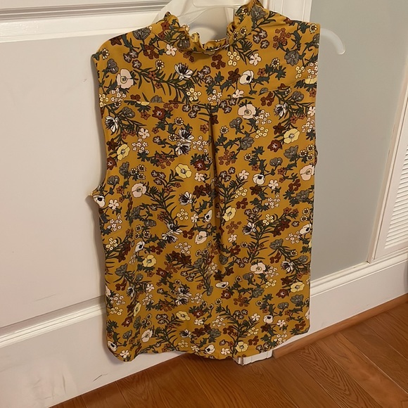 Cute Mustard and Floral Tank Top - Picture 2 of 3